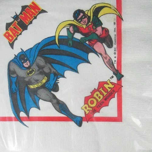 BATMAN VINTAGE 1966 GUARDANAPOS PEQUENOS (16) ~ Suprimentos para festa de aniversário guardanapos bolo - Imagem 1 de 1