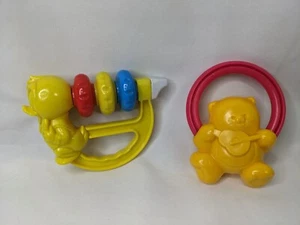 Illco Disney Donald Duck Rattle Baby Toy Whistle 3 Inch 1986 Fisher Price Cat - Picture 1 of 14