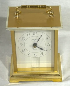 Vintage Seth Thomas Gold Tone Metal Mantel Shelf Clock ~ No. 242 Cherish GERMANY - Picture 1 of 6