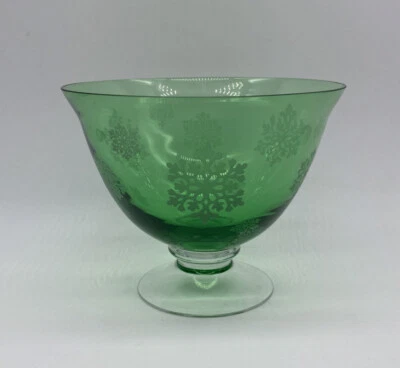 Plato de caramelo de vidrio verde patrón de copo de nieve invierno Navidad decoración de vacaciones Foto 1 de 4