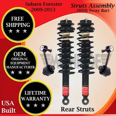 Monroe OEM Rear Struts W/ Sway Bar For 2009-2013 Subaru Forester Lifetime Warra. - Image 1 of 4