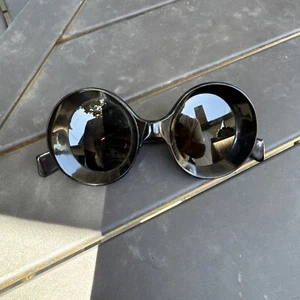Vtge 1960’s LOEWE ITALY ANAGRAM Curvy Black Tortoise Sunglasses Very Rare - Picture 1 of 5