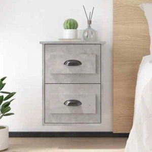 NNEVL Wall-mounted Bedside Cabinets 2 pcs Concrete Grey 41.5x36x53cm - Picture 1 of 10