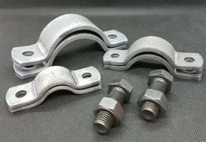 Rohrschelle, Rohrklemme Stahl schwarz 3/4" - 20" S235 DIN 3567 Doppelrohrschelle - Bild 1 von 3