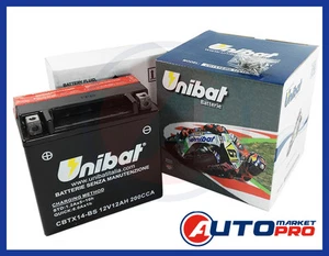 BATTERIA MOTO UNIBAT 12 AH 12 VOLT 200CCA CBTX14-BS CARICA A SECCO SEMPRE FRESCA - Foto 1 di 1