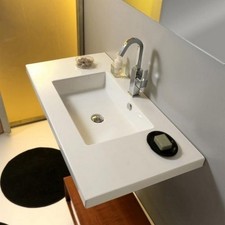 Tecla Teclamar03011-Onehole Mar03011-One Hole White Washbasin- Decorative-Wall M