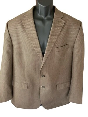 Jaqueta Blazer Lauren Ralph Lauren Masculina 48R Poliéster Houndstooth Forrada Marrom - Imagem 1 de 4