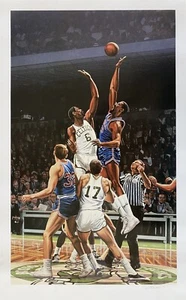 Bill Russell Wilt Chamberlain Boston Garden Artist Bill Purdom - Picture 1 of 2