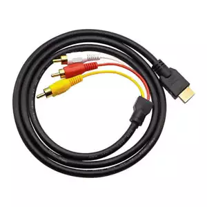 150cm Videokabel HDMI Stecker auf 3 RCA Stecker RGB Audio Video AV Kabel TV Home - Bild 1 von 2