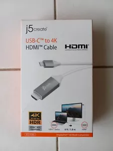 j5 Create USB-C to 4K HDMI Cable USB C to HDMI 4k JCC153G__ New Sealed - Picture 1 of 4
