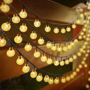 Solar Lichterkette Kugel Beleuchtung 100LED12Meter Garten Party Innen Außen Deko - Bild 1 von 15