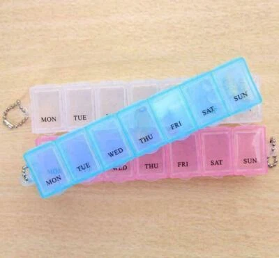 7 Day Pill Dispenser Medicine Tablet Storage Organiser Case Weekly Box UK