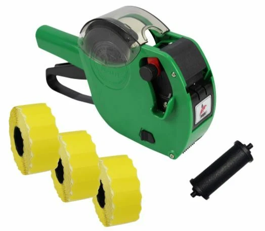 Panther PL-2612 6 Digit Pricing Gun with 4,500 Yellow Peel Labels + Spare Ink