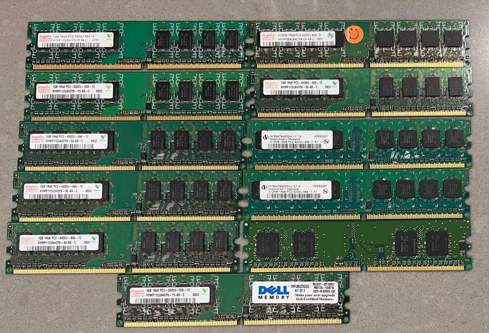 Lot of 11 Mixed Hynix Dell Desktop Memory - Image 1 of 1