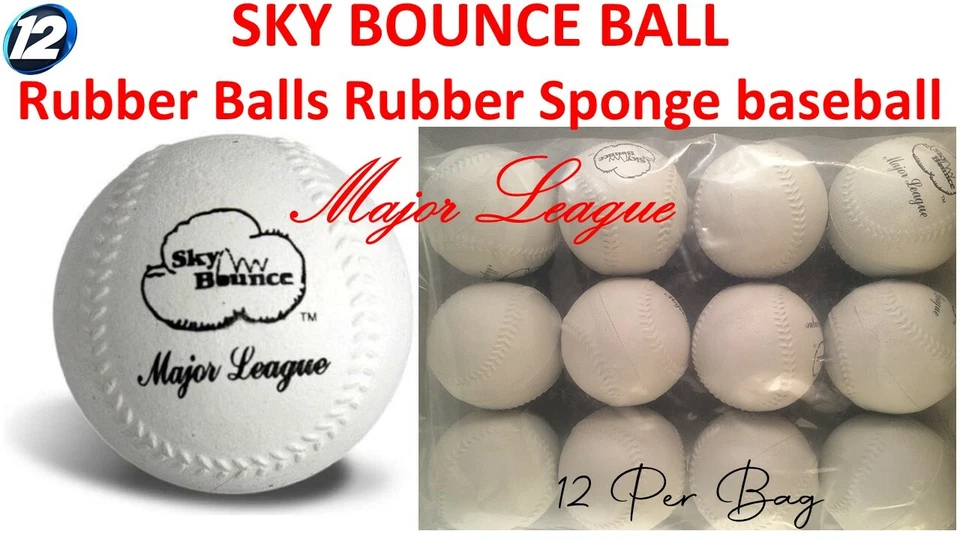 Sky Bounce White Sponge Baseball - 12 Count