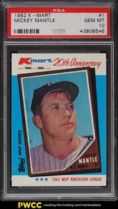 1982 K-Mart Mickey Mantle #1 PSA 10 GEM MINT