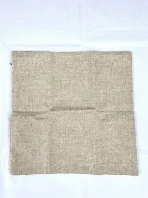 Home Brilliant Set Of 2 Textured Linen Square Throw Pillow Cases Beige - Image 1 of 3