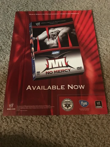 Vintage 2004 WWE NO MERCY DVD Video Poster Print Ad BROCK LESNAR WWF RARE Cover