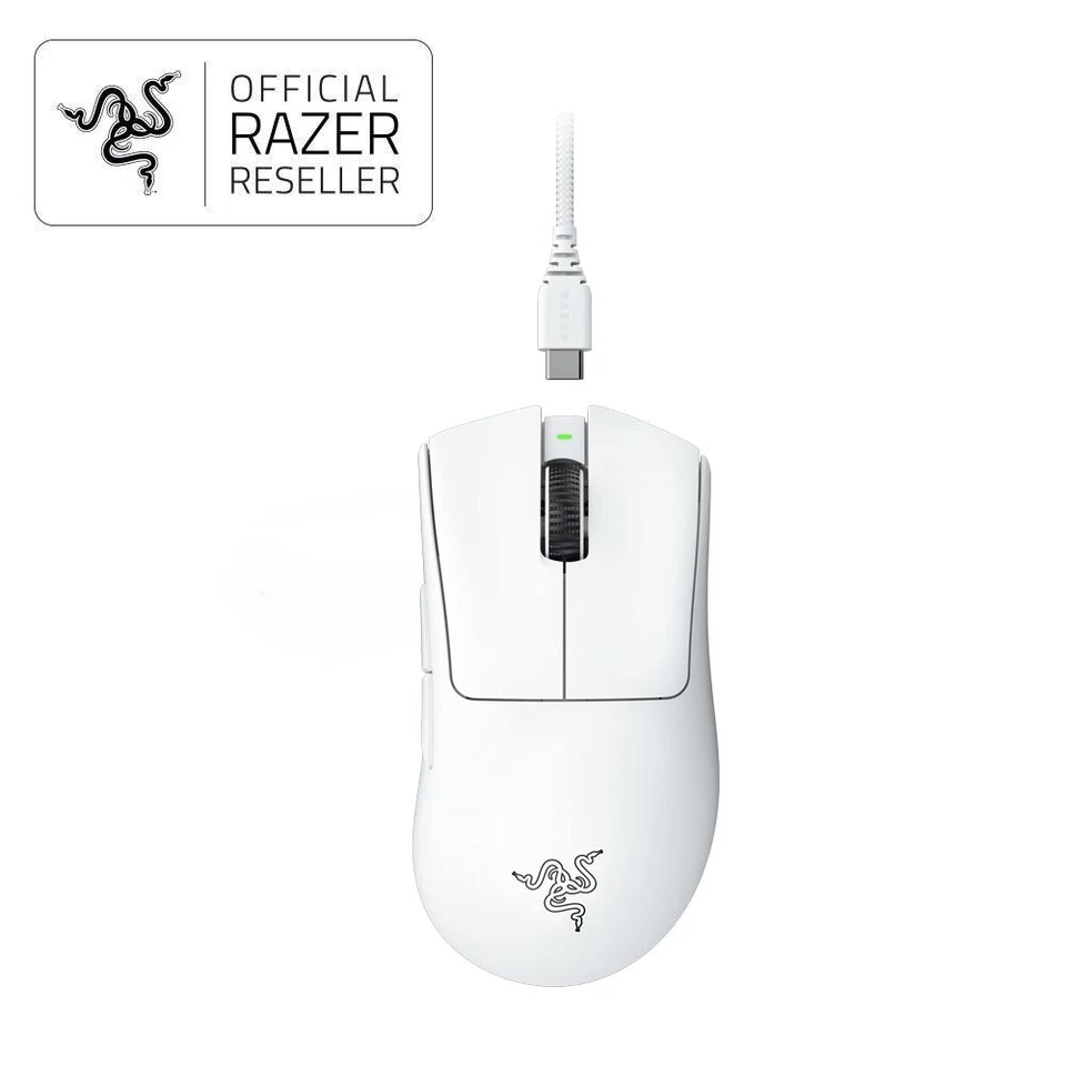 Razer DeathAdder V3 Pro Lightweight Wireless Ergonomic Esports Mouse - White - image 1 of 4