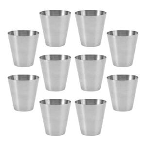 10 Stück Whisky Edelstahl Weinbecher stapelbar Trink Bier Becher - Bild 1 von 12