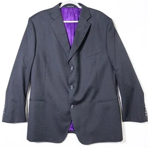 J Hilburn Blazer Mens 50 Dark Gray Guabello Wool Coat 3 Button Suit Jacket - Picture 1 of 7