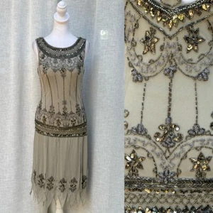 Sue Wong Nocturne beaded silk sleeveless flapper art deco Gatsby style dress - Picture 1 of 15