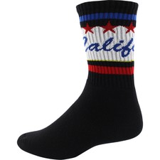 Socco Socks White California Words Unisex Crew Tube Socks