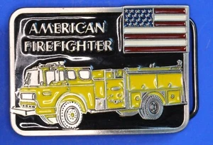 Vintage USA American Fire Fighter Gürtelschnalle, für 11/2 Zoll Gürtel [30989] - Bild 1 von 2