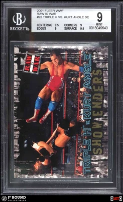 POP 1 Triple H Kurt Angle BGS 9+: 2001 Raw Is War (SE) 1st Major Card Year Gisto - Image 1 of 3
