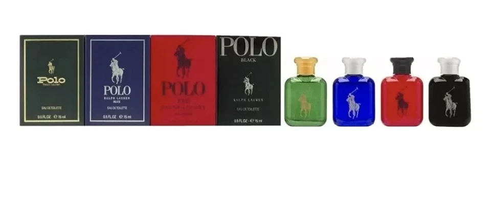 Ralph Lauren Polo Variedad 4 Piezas Mini Set de Regalo 4 X 0.5 OZ / 15 ml EDT Nuevo Foto 1 de 1