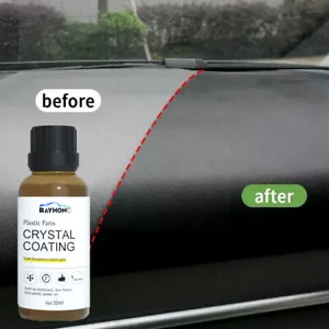 Car Plastic Parts Restorer Crystal Coating +Sponge For Car Door Frames Panel-Kit - Picture 1 of 12