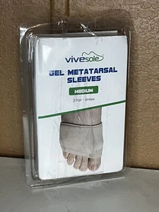 Vivesole Gel Metatarsal Sleeves Medium 2 Pairs Wash And Reuse - Picture 1 of 4