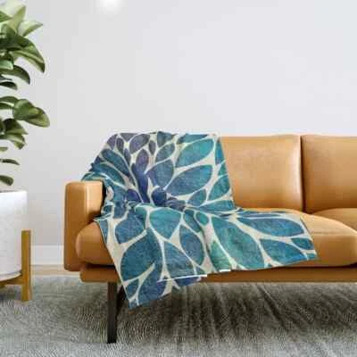 Throw Blanket Soft Plush Fleece Flannel Couch Sofa Bed Society6 Petal  50" x 60" - Image 1 of 4