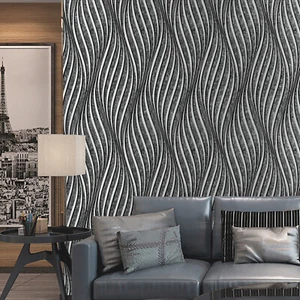 Wave Embossed Textured Wallpaper Glitter Silver Feature Wallpaper Bedroom UK. - Picture 1 of 42