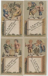 JUEGO/4 BRUNSWICK MAINE*BRYANT*TEA COFFEE SPICES*DRUMMER BOY*BIRDCAGE*TARJETAS COMERCIALES - Imagen 1 de 5