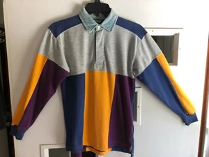 Vintage APPARATUS Jungen Med Colorblock Henley Hemd - Langarm mit Kragen - Bild 1 von 12