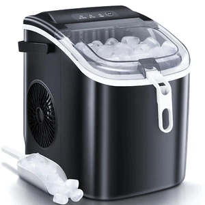 Fabricante de hielo de encimera YUKOOL, fabricante de hielo portátil con mango, cubitos de hielo de 24 horas/26 libras, 6 min/9 - Imagen 1 de 36