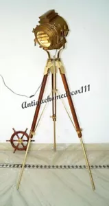Spotlight Industrial Nautical Large With Tripod Vintage Nautical Spotlight Tripo - Picture 1 of 4