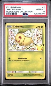2021 Pokemon Mcondald's Collection 2/25 Chikorita Holo PSA 10 Graded card - Picture 1 of 2