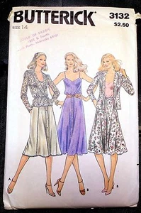 New! Vintage Butterick #3132 Misses' Jacket, Camisole and Skirt  Sz 14 - Picture 1 of 2