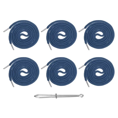6 Pcs Hoodie Strings Drawstring Cords with Easy Threader (Dark Blue) Foto 1 de 4