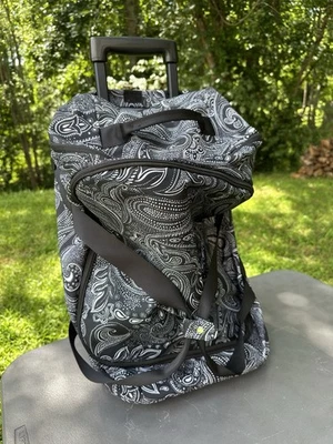 Bolsa de viaje con ruedas Vera Bradley Weekend-Paisley Noir-Aligerar-Negro/Blanco Foto 1 de 4