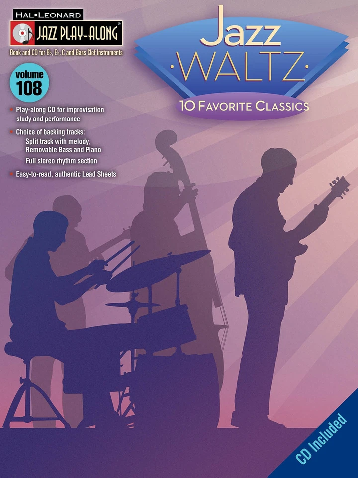 Jazz Waltz Jazz Play-Along Vol 108 Bb Eb C BC Instruments Sheet Music Book CD - Image 1 of 1