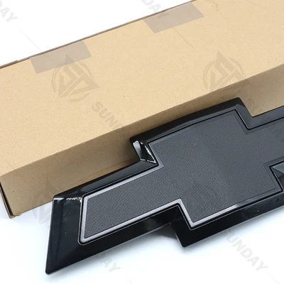 Glossy Black Front Grille Emblem Bowtie Badge For Silverado1500 2500HD 3500HD Foto 1 de 4
