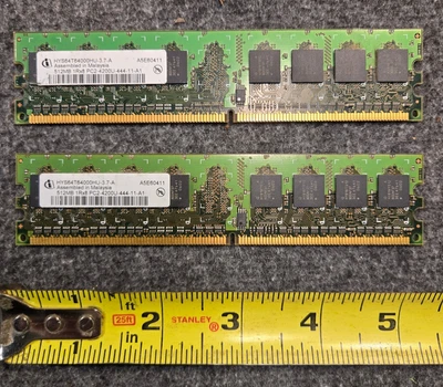 Infineon 512MB Ram Sticks DDR2-533 HYS64T64000HU-3.7-A UDIMM PC2-4200 (2 sets) - Image 1 of 3