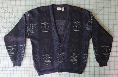 Suéter Cárdigan Tejido Vintage Bugle Boy Co Hecho en Corea GRANDE BIN14 Foto 1 de 4
