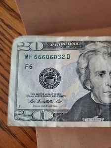 $20 Dollar US American Bill 666 Seriel Number  2013 - Picture 1 of 9