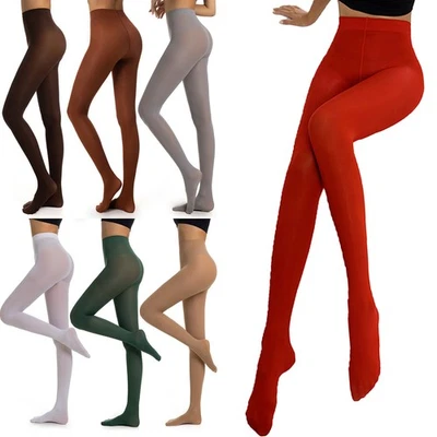 40D Plus Size High-waist Pantyhose Colored Women Shaping Tights Yoga Dance Gym - Image 1 of 4