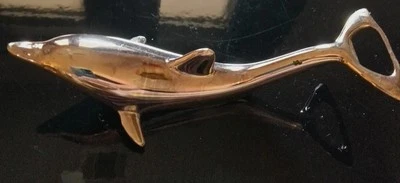 Abridor de botellas vintage plateado Dolphin Twist & Pop Off 6,5"" de largo Foto 1 de 4