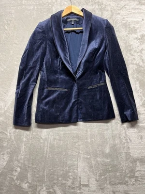 Blazer by White House Black Market para mujer talla 0 azul marino bolsillos de terciopelo Foto 1 de 4